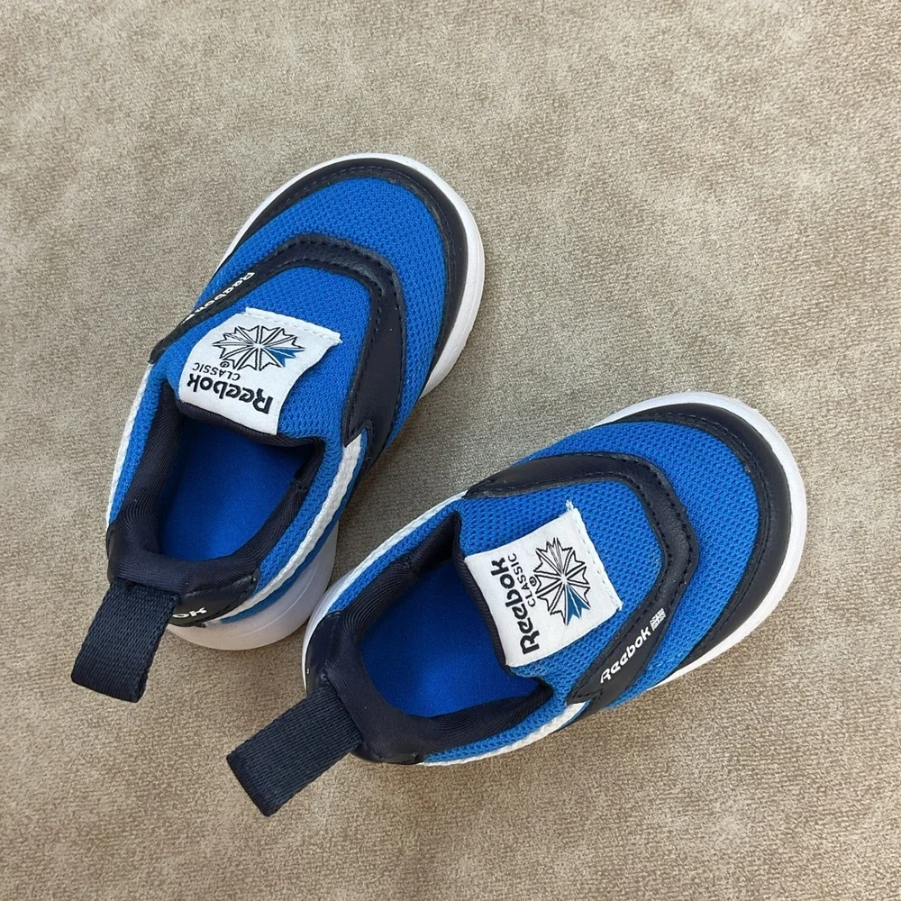Reebok Slip On Sneakers Shoes Toddler Sz 2 Blue Classic
